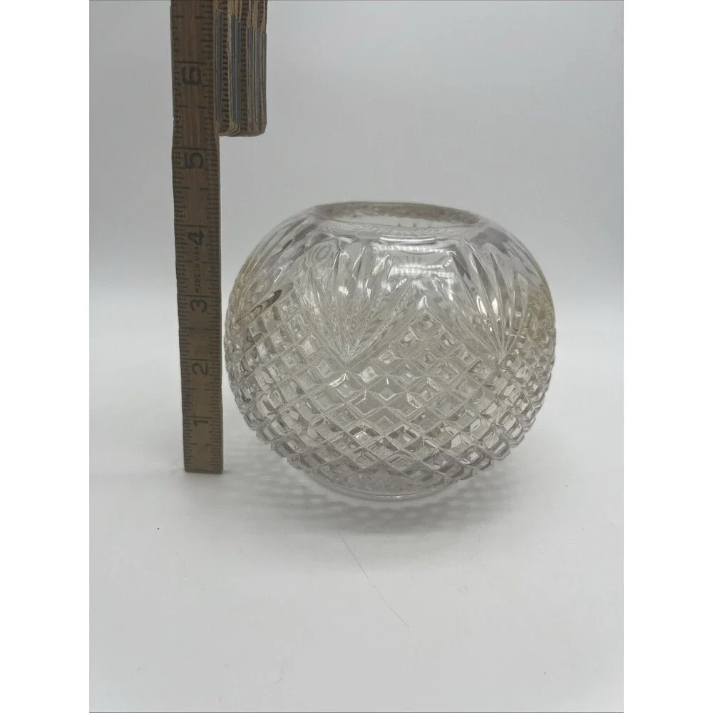 Round Pressed Glass Rose Bowl Vase/Fairy Lamp